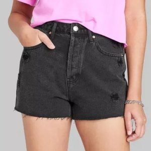 Wild Fable Womens Super High-Rise Distressed Cutoff Jean Shorts Black Size 10